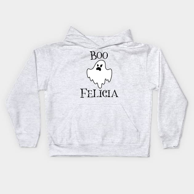 Boo Felicia Halloween Design Kids Hoodie by RJCatch